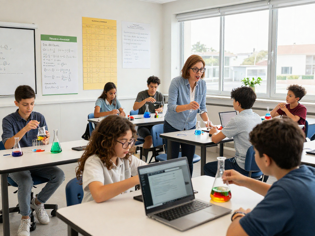 Engaged students in vibrant classroom exploring tuition classes near me through hands-on activities.