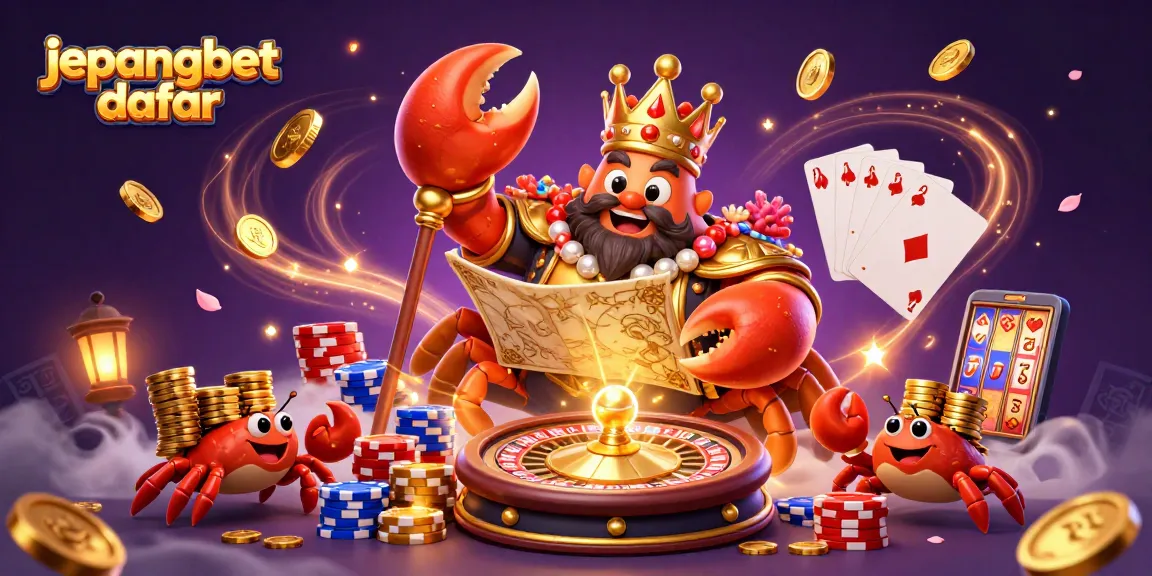 Engage in thrilling gameplay at Jepangbet daftar with a golden crab emperor and casino treasures.