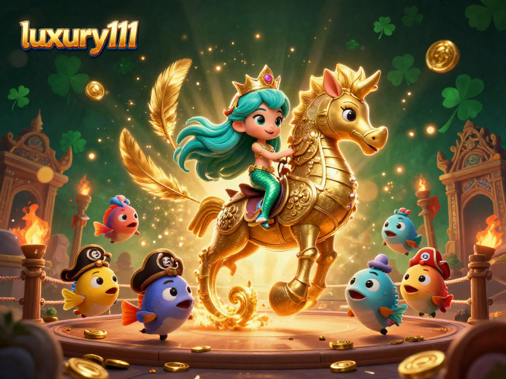 Experience luxury111 with a vibrant 3D mermaid-themed casino scene, showcasing excitement and action.