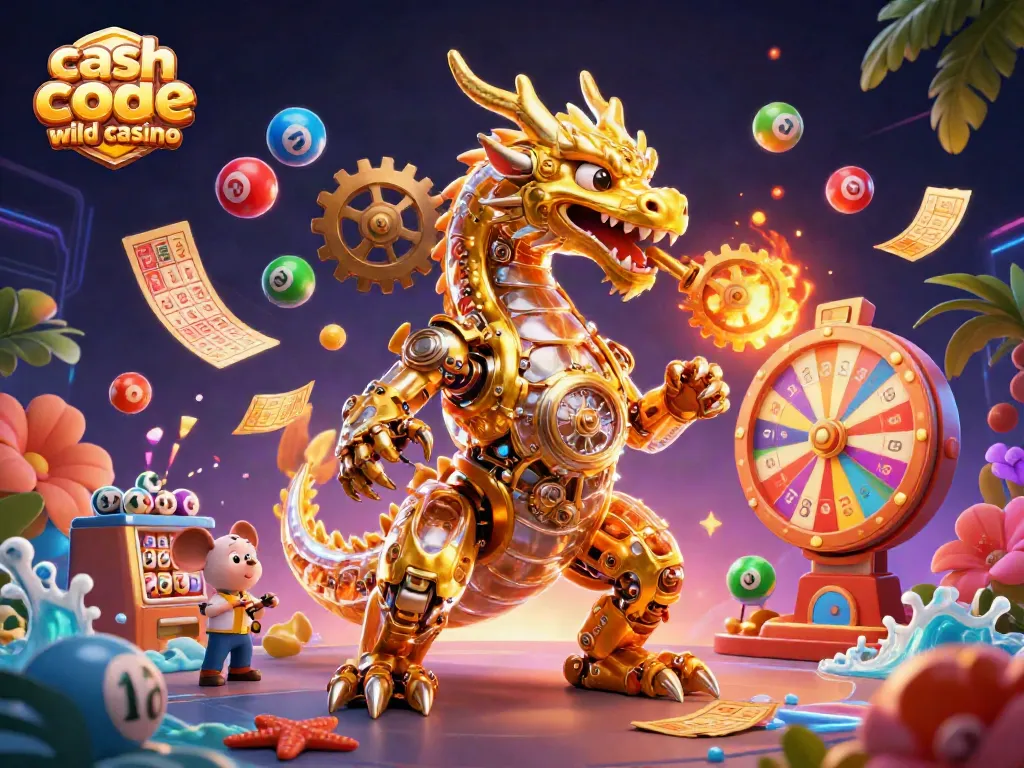 Engage with the cash drop code wild casino as gold gears and vibrant colors fill the scene.