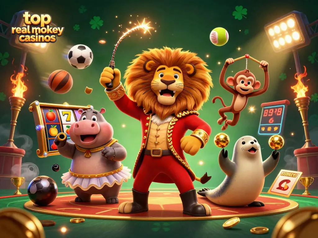Experience the thrill of top real money casinos with our dynamic 3D casino-themed illustration.