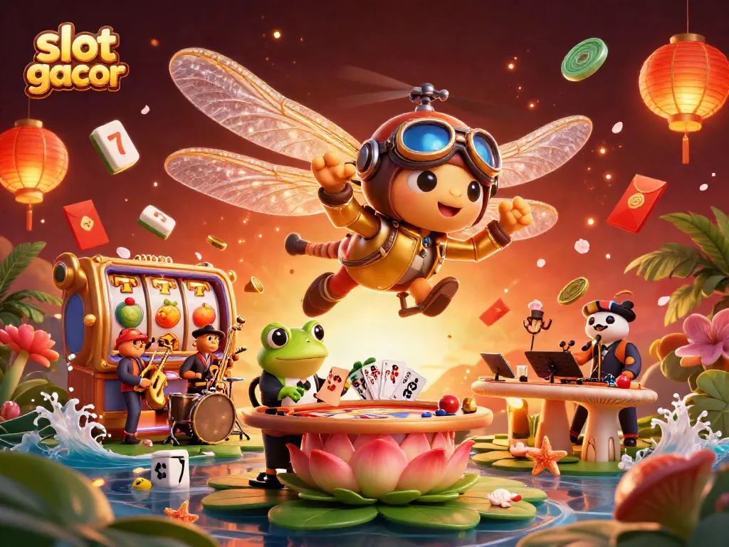 Menangkan slot gacor dengan ilustrasi kasino yang kaya warna dan elemen menarik.