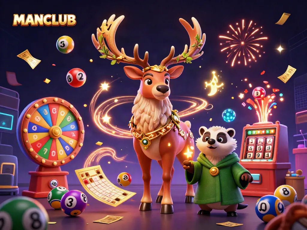 Engage in thrilling casino excitement with MANCLUB's vibrant 3D illustration of a gaming scene.