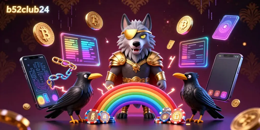 Engage with b52club24's vibrant gaming universe featuring mythological characters and dynamic crypto elements.