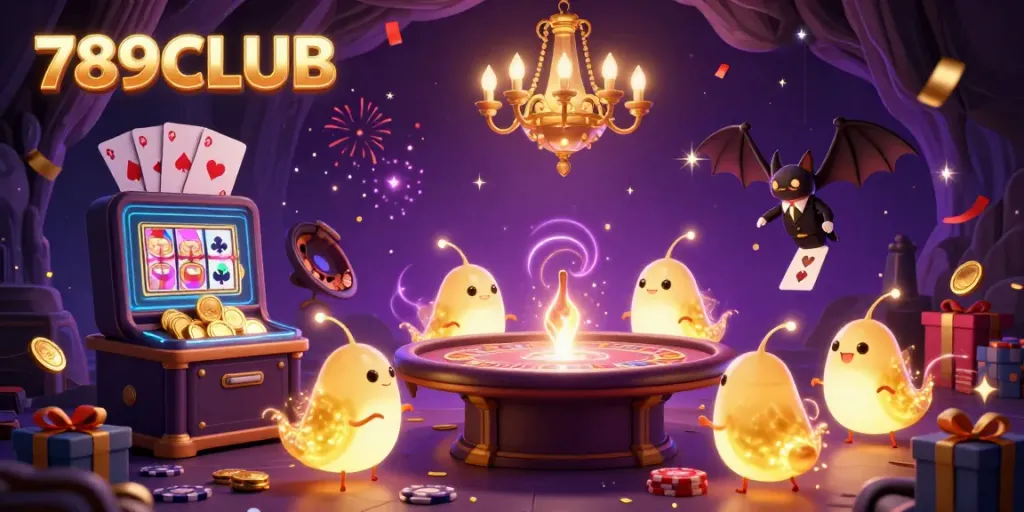 Experience the vibrant 789CLUB casino world illuminated by glowworms, featuring unique game elements.