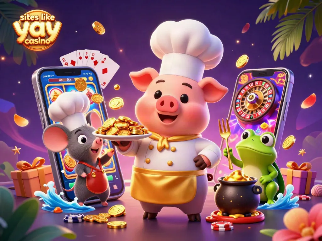 Play exciting games like at sites like yay casino, featuring vibrant characters and thrilling casino elements.