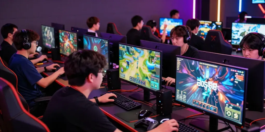 Enthusiastic gamers enjoying live events and BOS88 game updates in an immersive gaming environment.