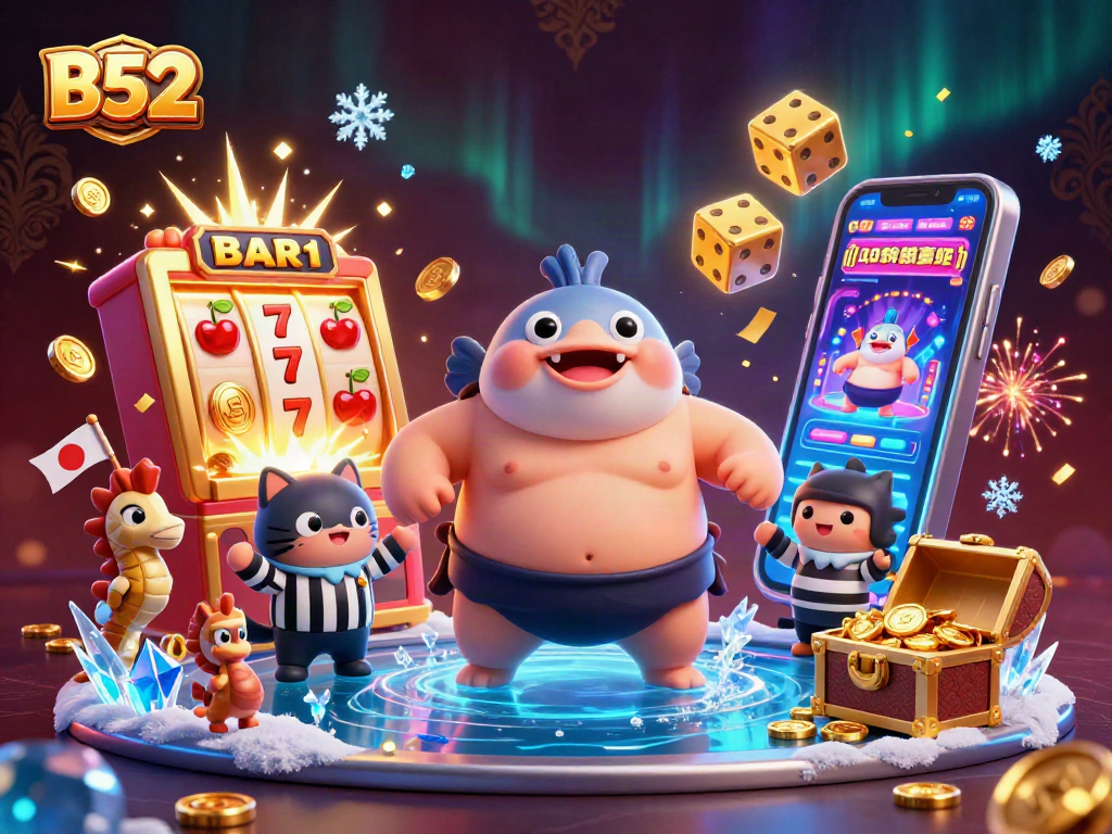 Experience thrilling gameplay with B52 casino's dynamic underwater scene featuring exciting slot machine elements.