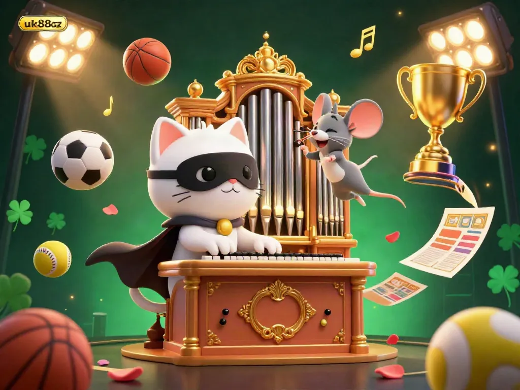 Engage with exciting casino action featuring uk88az with a dynamic 3D scene of characters amidst sports betting elements.
