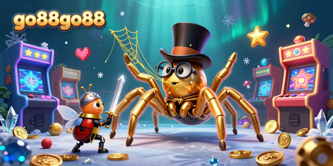 Engage with go88go88's vibrant casino games alongside a golden tarantula and brave beetle knight.