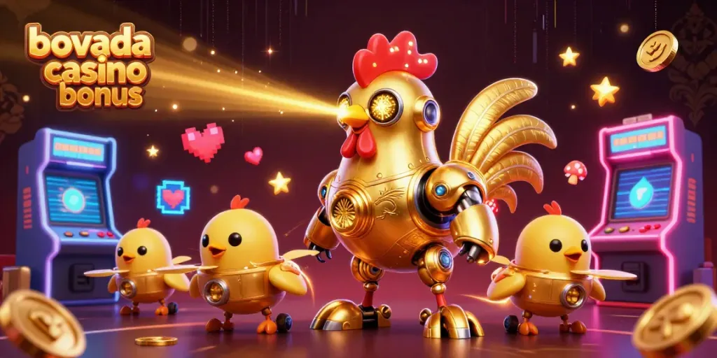 Engage with the bovada casino bonus featuring dynamic 3D characters and vibrant casino elements.