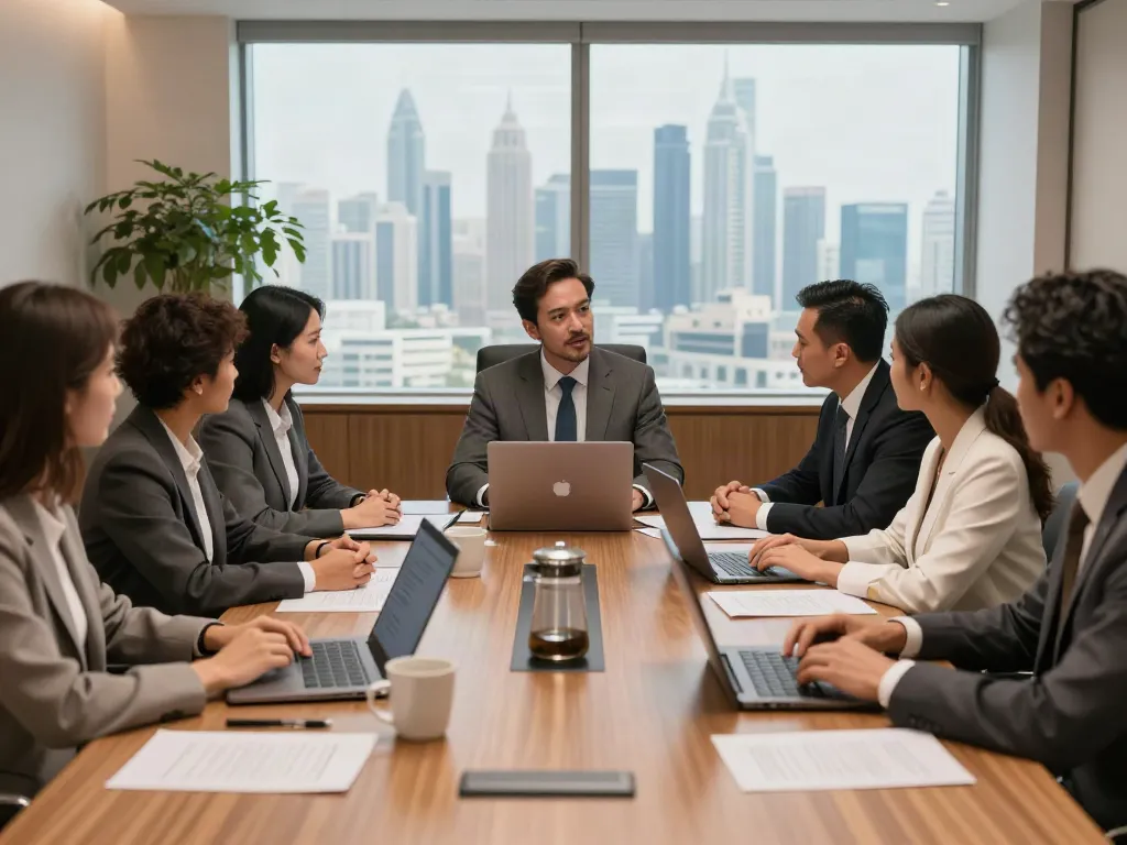 Employment Law Services in Dubai consultation with clients in a modern law office.