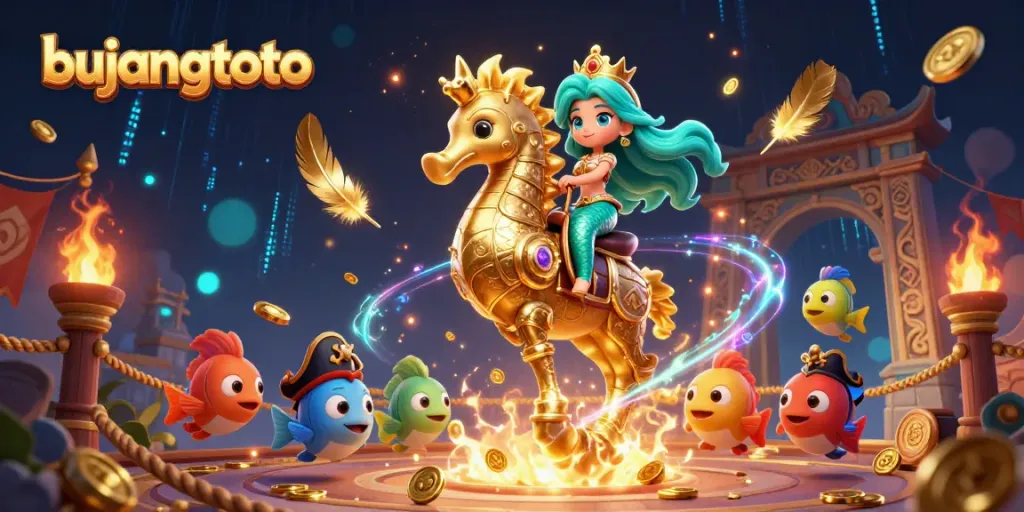 Experience the excitement of bujangtoto with vibrant casino themes featuring a mermaid princess and seahorse.