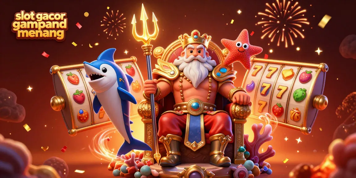 Experience big wins with slot gacor gampang menang in a thrilling 3D casino illustration.